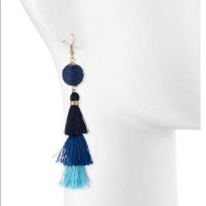 Blue tassel earrings